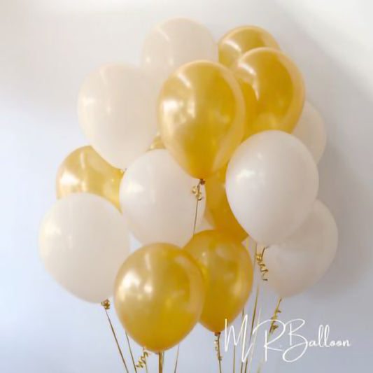 10吋金銀乳膠空飄球串(2款）