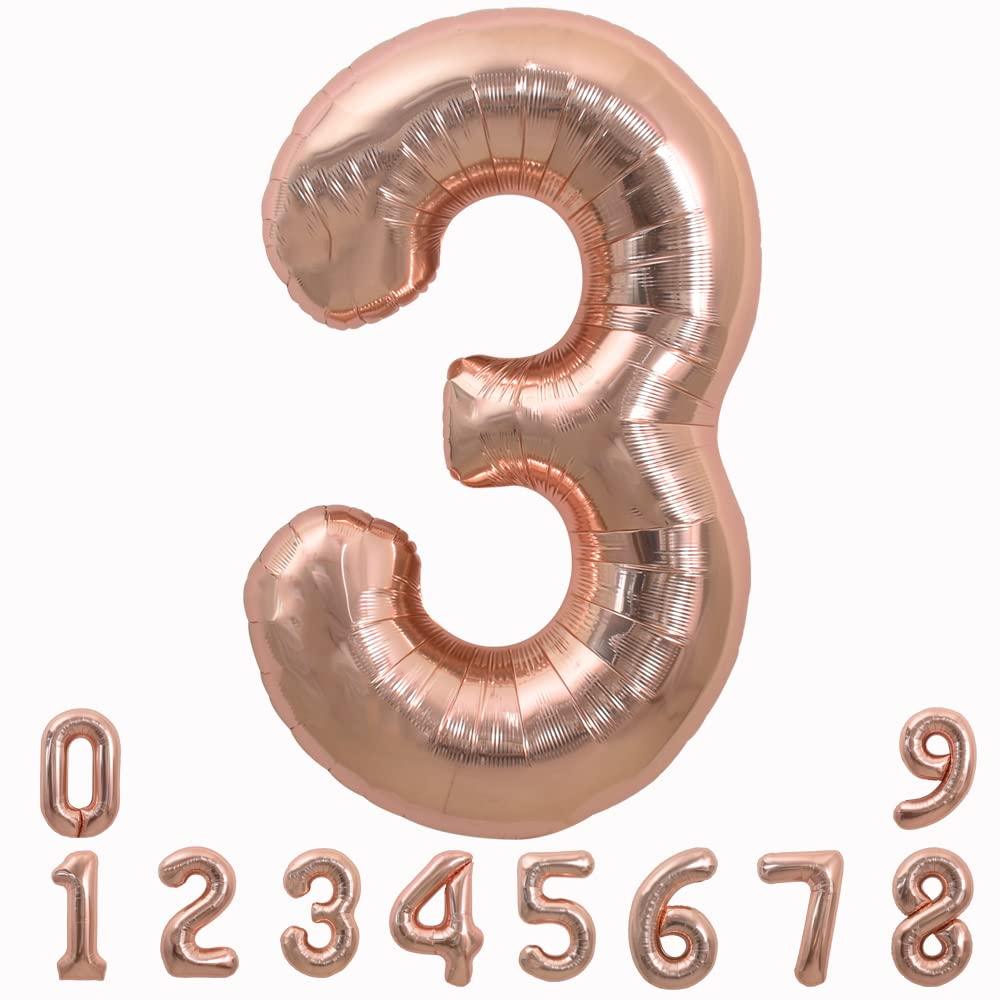 1~0 錫箔數字/玫瑰金