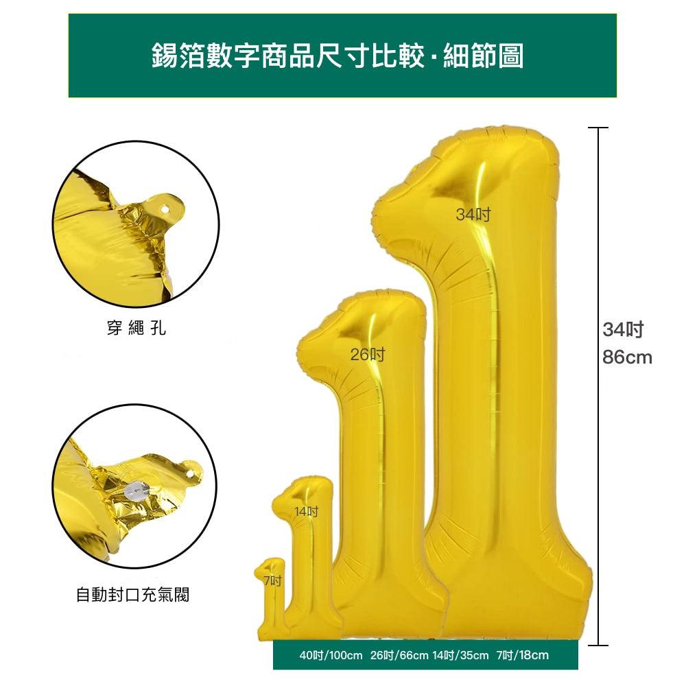 1~0 錫箔數字/銀
