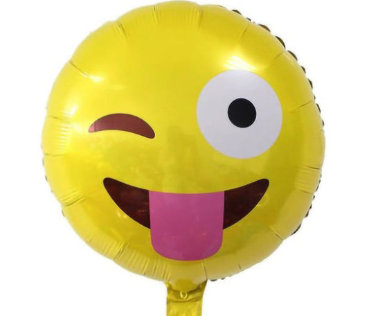 18吋調皮吐舌Emoji錫箔氣球45cm