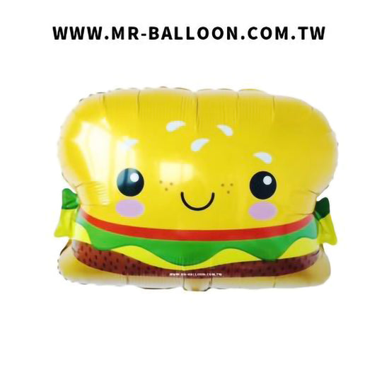 24吋漢堡包60cm 美食造型錫箔氣球 氣球先生 適合生日派對 兒童派對 主題派對 美食派對 新竹宜蘭氣球專賣店 派對佈置 氣球裝飾