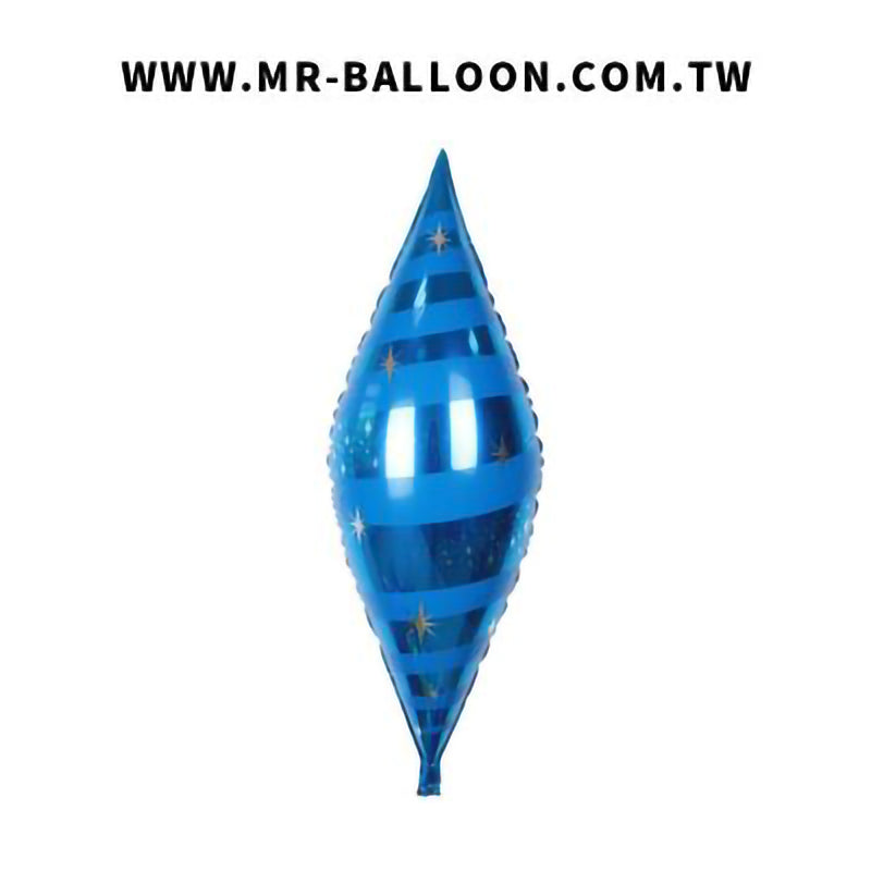 35吋/90cm菱形螺旋藍色 | 氣球先生 Mr. Balloon | 適合熱帶派對、夏日派對、森林主題佈置 | 葉子造型氣球 | 新竹氣球專賣店
