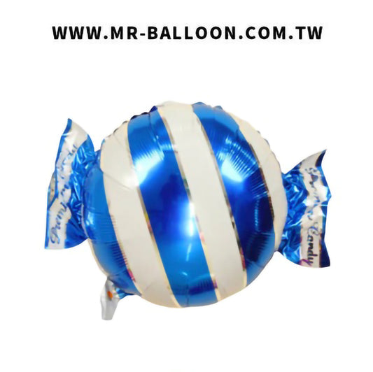 24吋藍斜紋薄荷糖60cm 美食造型錫箔氣球 氣球先生 適合生日派對 兒童派對 主題派對 美食派對 新竹宜蘭氣球專賣店 派對佈置 氣球裝飾