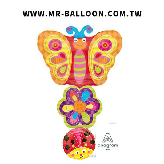 34吋春暖花開86cm | 春天花卉蝴蝶 | Mr. Balloon