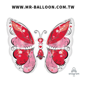 25吋藝紋心蝶64cm | 藝術愛心蝴蝶 | Mr. Balloon