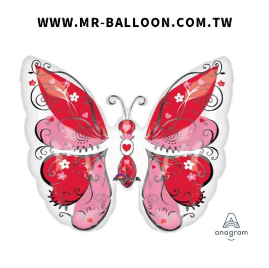 25吋藝紋心蝶64cm | 藝術愛心蝴蝶 | Mr. Balloon