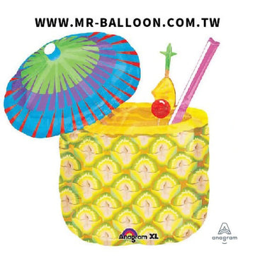 29吋鳳梨果汁74cm 美食造型錫箔氣球 氣球先生 適合生日派對 兒童派對 主題派對 美食派對 新竹宜蘭氣球專賣店 派對佈置 氣球裝飾