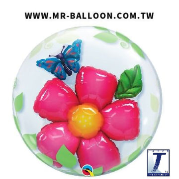 22吋日本泡泡球2層花朵55cm | 精緻花朵圖案 | Mr. Balloon