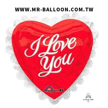 28吋蕾絲花邊紅心72cm