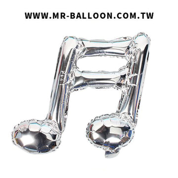 18吋銀色雙音符45cm | 銀色雙音符 | Mr. Balloon