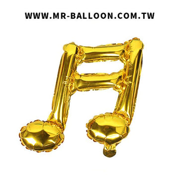 18吋金色雙音符45cm | 金色雙音符 | Mr. Balloon