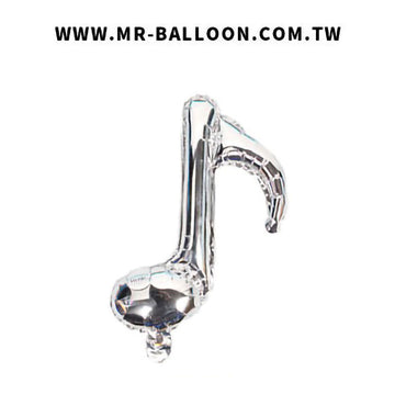 18吋銀色單音符45cm | 銀色音符 | Mr. Balloon