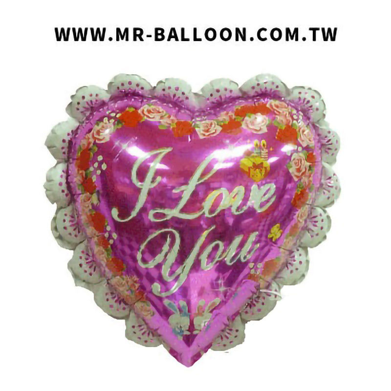 22吋雷絲花邊愛心55cm