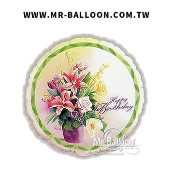 9吋生日花卉水彩畫23cm | 藝術水彩風格 | Mr. Balloon