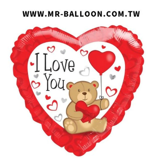 18吋熊抱愛心45cm