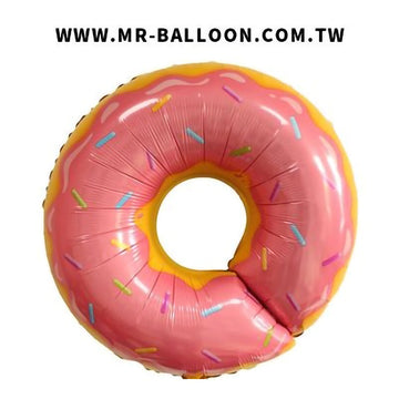 27吋甜甜圈(草莓)68cm 美食造型錫箔氣球 氣球先生 適合生日派對 兒童派對 主題派對 美食派對 新竹宜蘭氣球專賣店 派對佈置 氣球裝飾