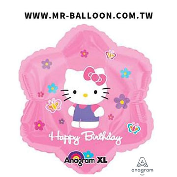 18吋KITTY 生日花朵45cm