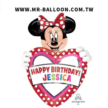 33吋大生日米妮抱心(附字母貼)83cm