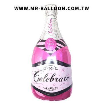 39吋粉色氣泡香檳100cm 美食造型錫箔氣球 氣球先生 適合生日派對 兒童派對 主題派對 美食派對 新竹宜蘭氣球專賣店 派對佈置 氣球裝飾