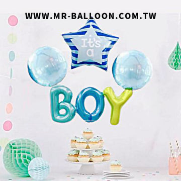 it's a boy錫箔氣球套組 | 男寶寶慶祝組合 | Mr. Balloon