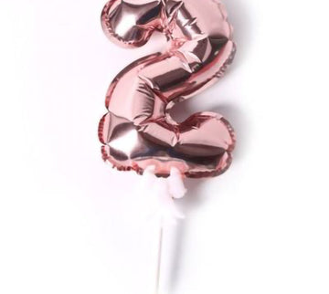 14cm玫瑰金2-含蝴蝶棒 自動充氣錫箔氣球 - MR.Balloon 氣球先生