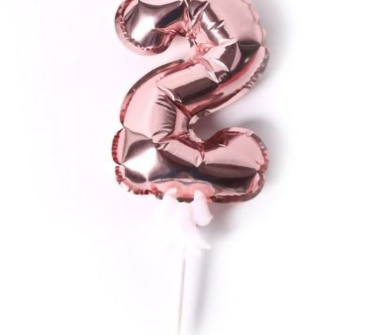 14cm玫瑰金2-含蝴蝶棒 自動充氣錫箔氣球 - MR.Balloon 氣球先生