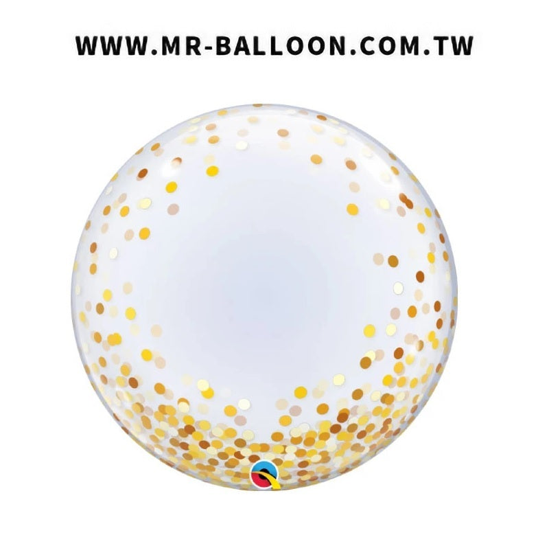 24吋滿佈金點點耐久泡泡球 | 金點點透明球 | Mr. Balloon