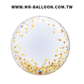 24吋滿佈金點點耐久泡泡球 | 金點點透明球 | Mr. Balloon