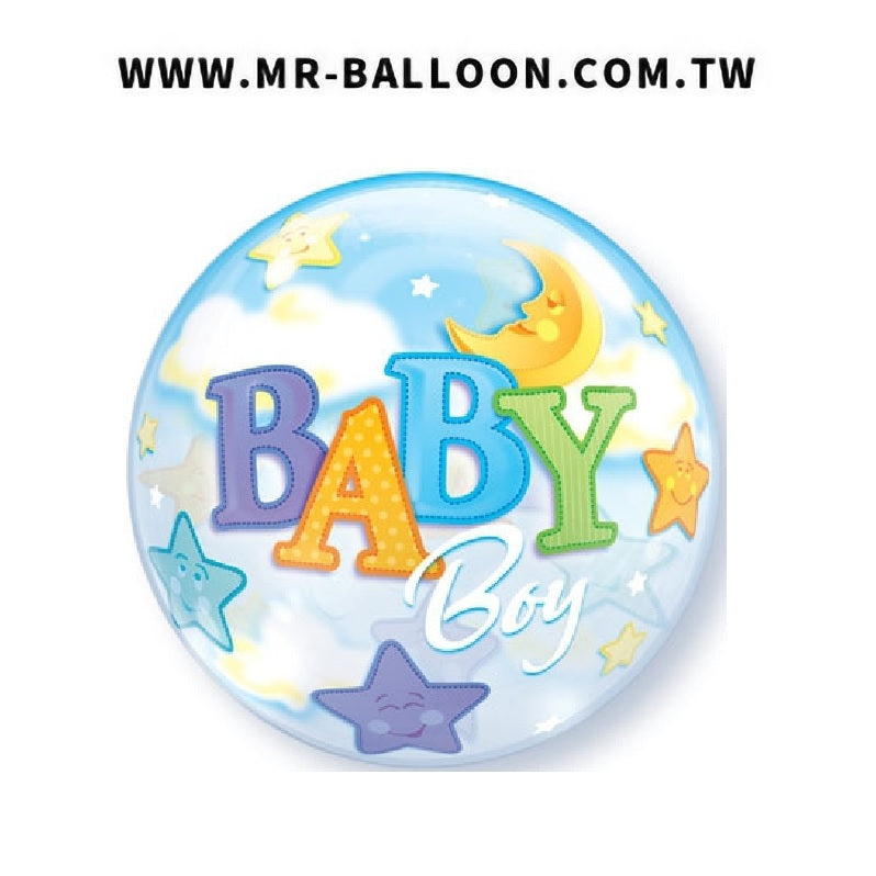 22吋寶貝男孩耐久泡泡球 | 男寶寶透明球 | Mr. Balloon
