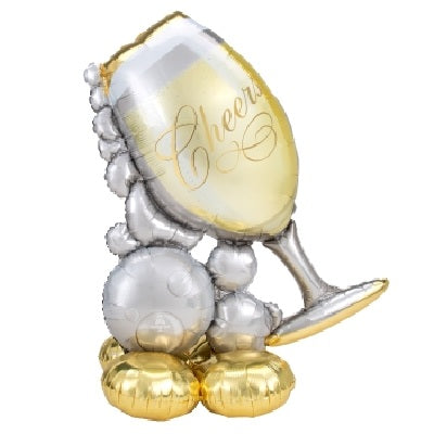 87吋站立香檳泡泡110cm 美食造型錫箔氣球 氣球先生 適合生日派對 兒童派對 主題派對 美食派對 新竹宜蘭氣球專賣店 派對佈置 氣球裝飾