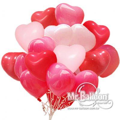 粉紅甜蜜心形空飄組 - MR.Balloon 氣球先生官網