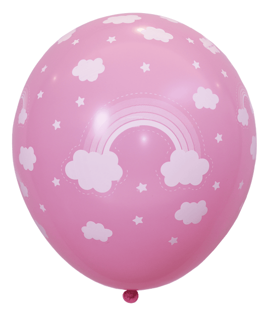 12吋S彩虹雲朵印刷氣球 - MR.Balloon 氣球先生派對商城