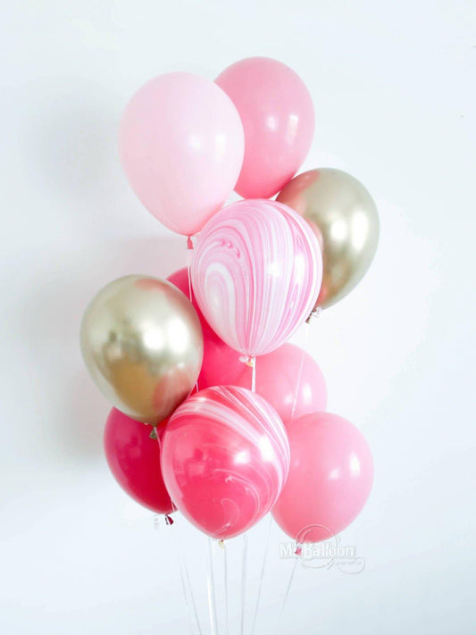 櫻花粉石紋空飄# pink # balloon Bouquet#粉紅色＃空飄氣球＃色彩＃生日空飄＃告白