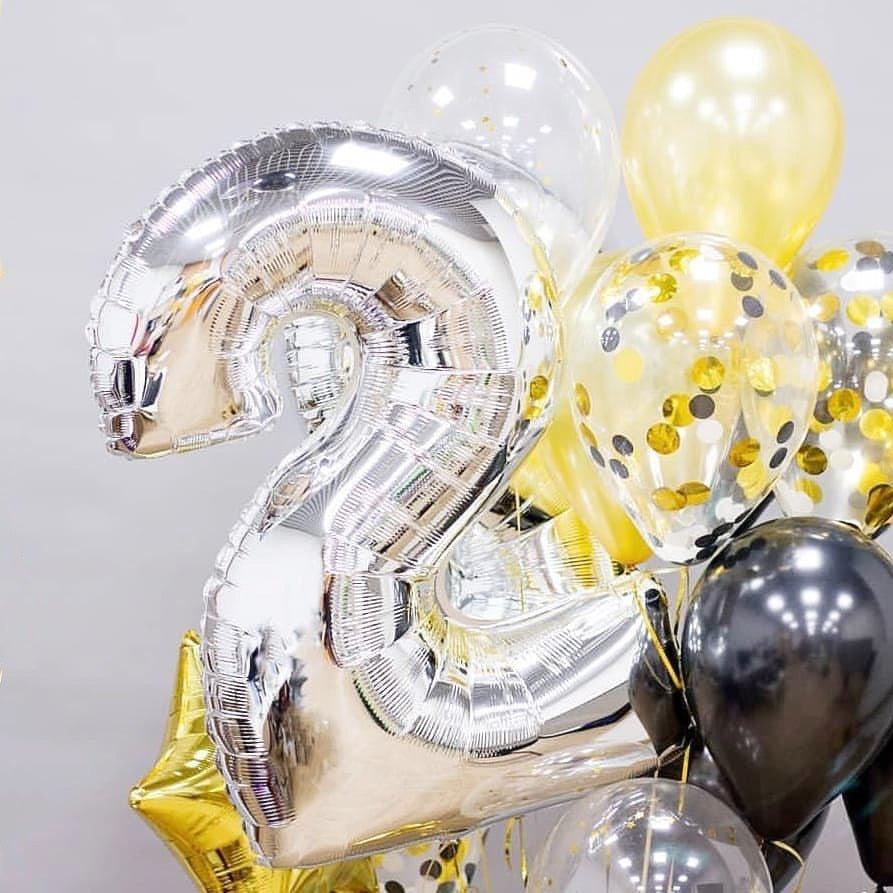 數字黑金亮片空飄組 - MR.Balloon 氣球先生官網