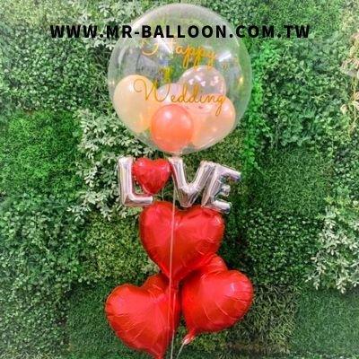 結婚快樂透明耐久空飄組 - MR.Balloon 氣球先生官網