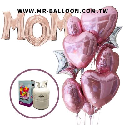 我愛媽咪氦氣桶空飄套組 - MR.Balloon 氣球先生官網